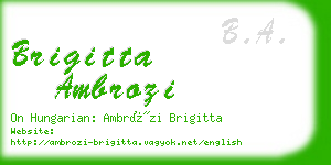 brigitta ambrozi business card